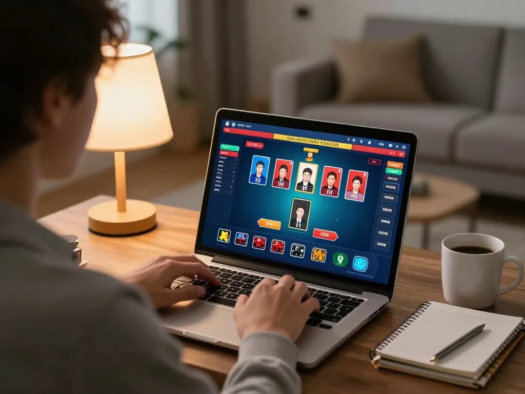 Engaging gameplay on Trang chủ F168 with vibrant poker interface in cozy home setting