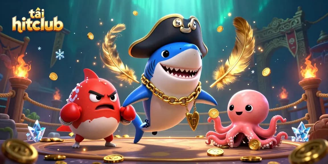 Engage in thrilling gameplay and download tải hitclub with festive sea creatures and vibrant casino elements.