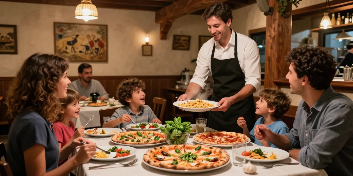 Delicious family dining experience at Pizzeria Madera featuring pg soft Italian pizzas and fresh ingredients.