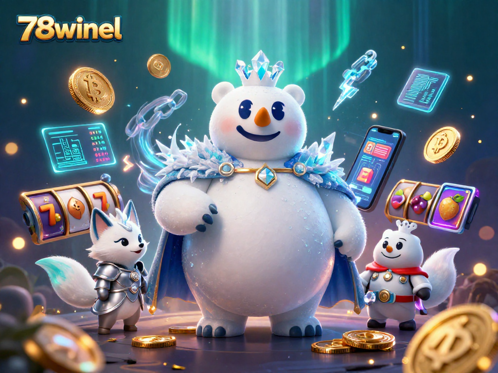 Experience thrilling gaming at 78winel with our vibrant 3D illustration capturing the excitement of online slots.