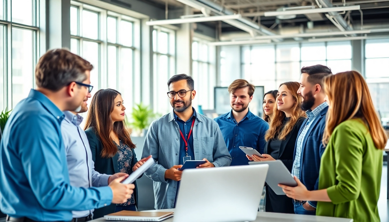 Headhunter Ingenieure engagieren talentierte Ingenieure in einer modernen Büroumgebung.