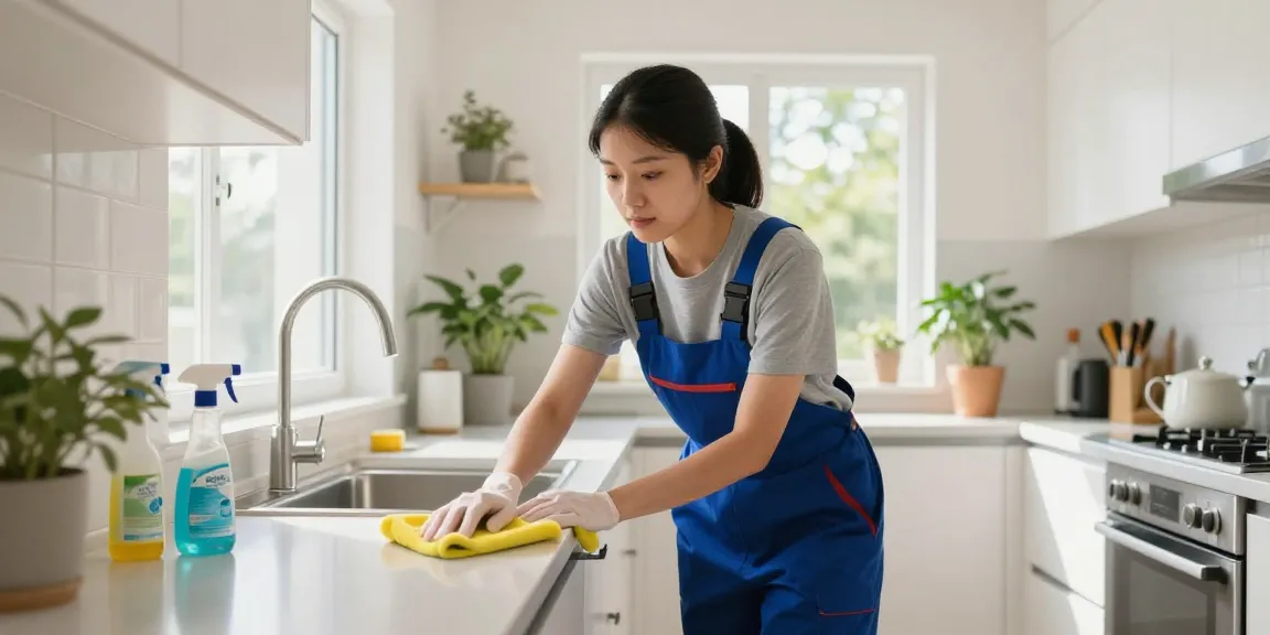 Professional reinigungsdienst bern ensuring a spotless kitchen with dedicated cleaners and eco-friendly supplies