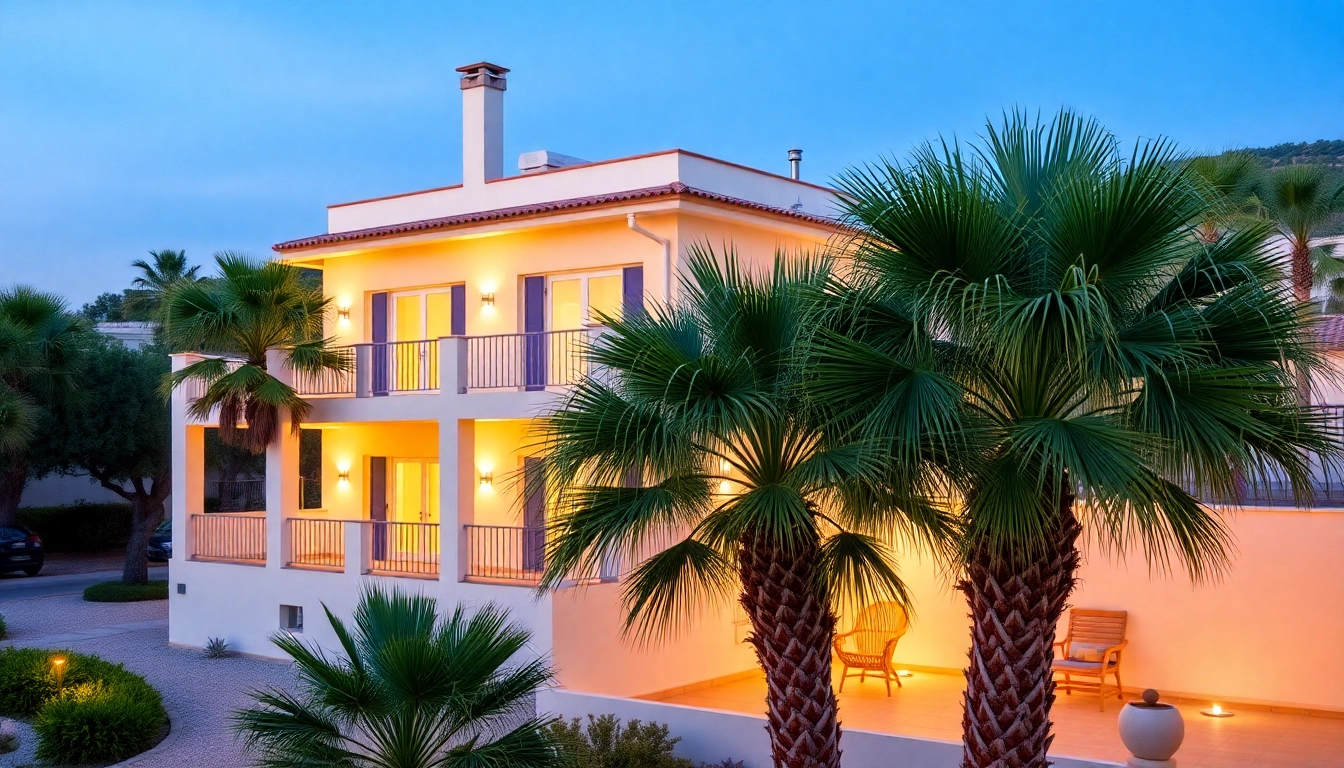 Vibrant villa for sale, showcasing immobilien in nordzypern kaufen with elegant architecture and sea view.