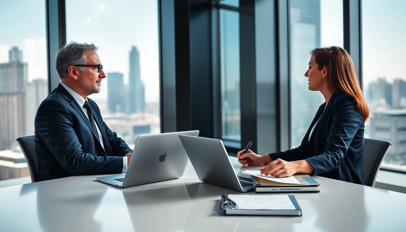 Headhunter Schweiz berät einen Klienten in einem modernen Büro mit professioneller Atmosphäre